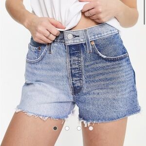 Levi's 501 original shorts in two tone mid wash blue W26 Indigo Y2K VTG style
